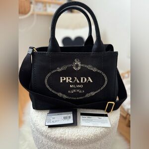 Authentic  Prada logo tote Bag